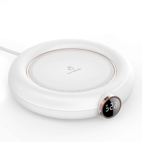 Värmande Kaffemugg Värmeplatta USB Elektrisk Dryckesvärmare Med Automatisk Avstängning Tre Temperaturinställningar Vit