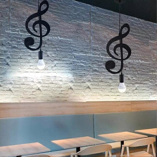 Pendellampe, Jern Taklampe Musikk Note Hengende Lampeskjerm Lysekrone