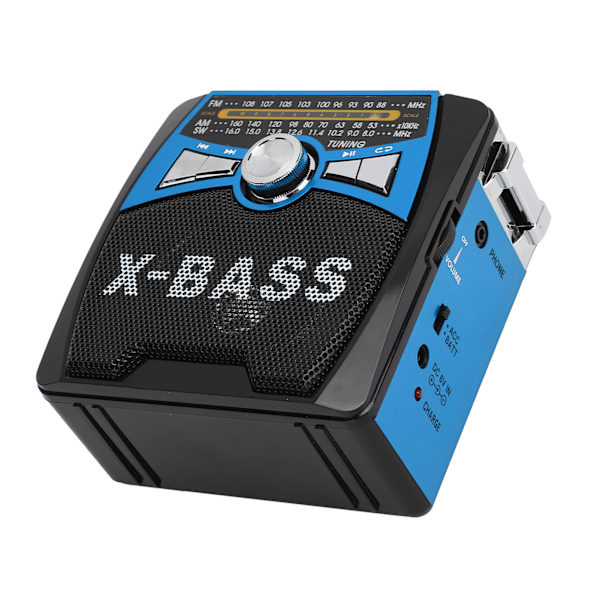 FM AM SW Radio USB FullWave Band Bærbar Radioafspiller med Teleskopantenne 110240V(US Blå)