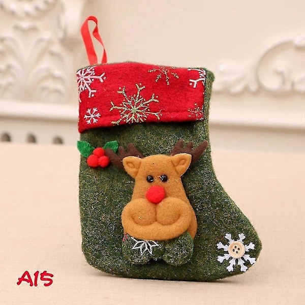 Julstrumpor Presentstrumpor Öppen Spis Julgransprydnader Snögubbe Jultomte Älg