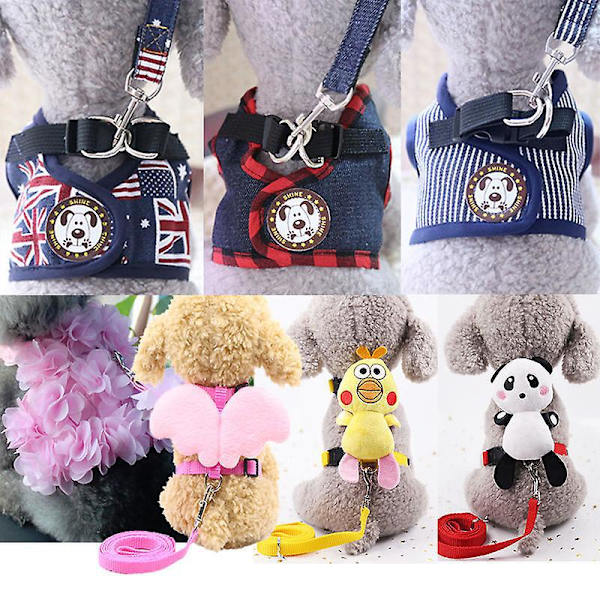 Lille hundevestholder med snor til Chihuahua Cowboy Style hvalpevest