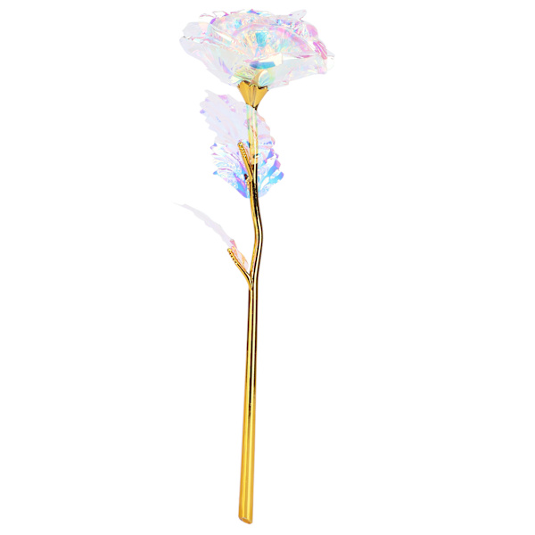 Transparent rosblomma med kärleksformad displayställ hantverkssamling lila förpackningslåda vit och färg
