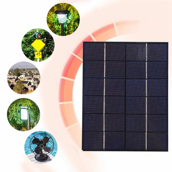 5,5W 6V Bærbar Polykrystallinsk Silicium Solpanel med DC-Port til DIY Batterilader
