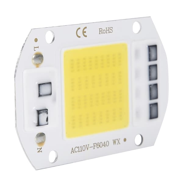 2 stk. AC110V 50W Høykvalitets Integrert LED-chip Lys Kilde COB-brikker 6x4cm Hvit