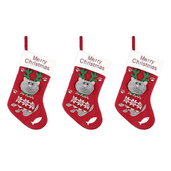 Julstrumpor hängen Söt tecknad julstrumpa Katt