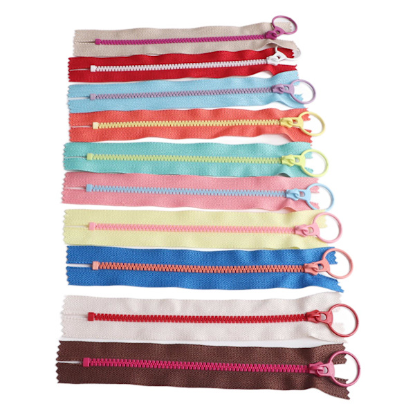10 stk DIY veske Glidelåser for sying 10 farger Resin Glidelås Skillejakke Glidelåser for klesvesker Hjemmetekstil 7,9 tommer