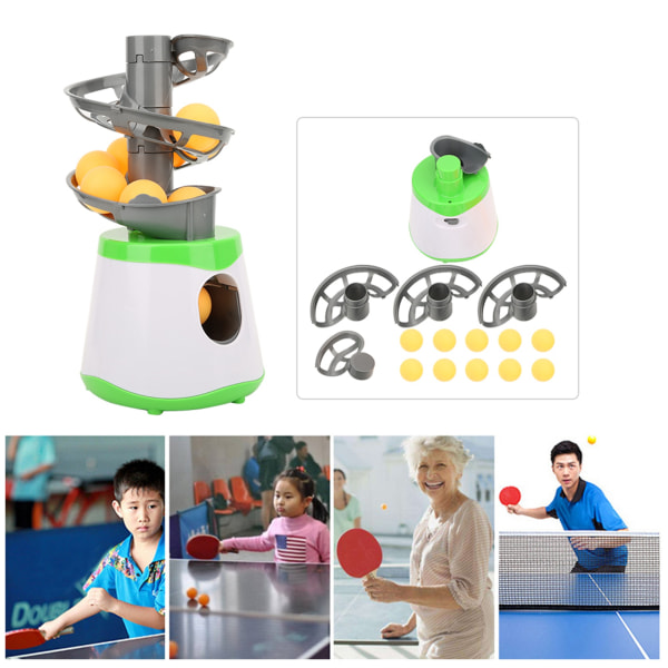 Bærbar ABS Bordtennistræner Ping Pong Ball Automatisk Launcher Træningsmaskine Børneunderholdningslegetøj