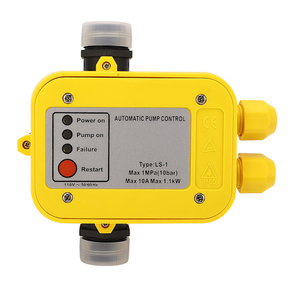 Vannpumpe trykkbryter 1.1KW 10Bar IP65 Vanntett automatisk vann pumpe trykkregulator 110V