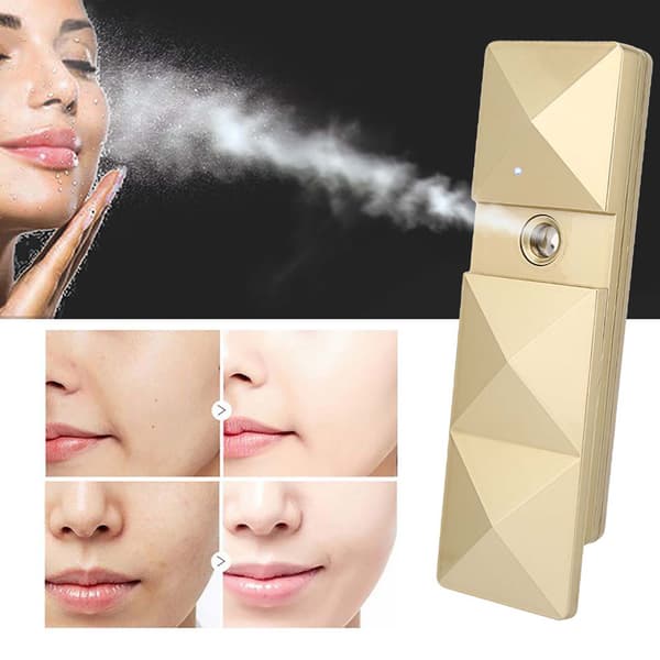 Bärbar USB Nano Handy Mist Spray Luftfuktare Ansiktsfuktande Atomiseringsspruta Guld