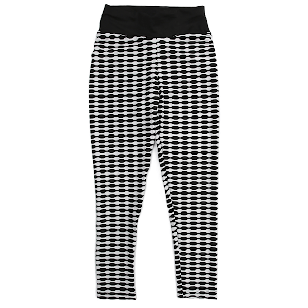 Yoga byxor rumpa lyft elastisk hög midja kvinnor leggings svart och vit för träning XL