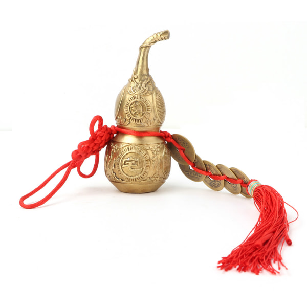 Ren messing Wu Lou Cucurbit-græskar Home Decoration Symbol for Held og Treasure