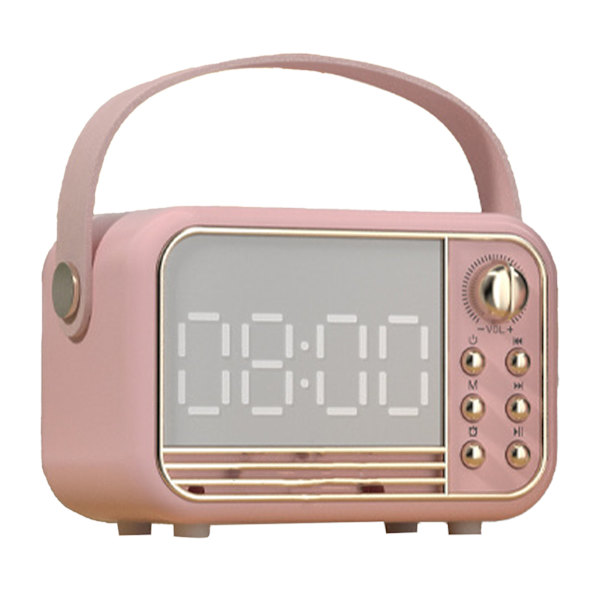 Retro bärbar Bluetooth-högtalare trådlös mini Bluetooth-högtalare klassisk retro musikspelare ljudstereo rosa