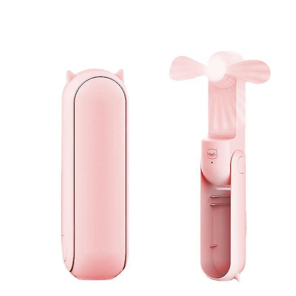 Fickvänlig USB-minifläkt med Powerbank - Rosa