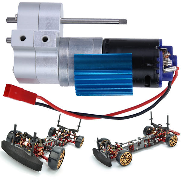 Nopeudenvaihtovaihdelaatikko Metallinen vaihteisto 370 Brush Motor RC-autotarvikkeella