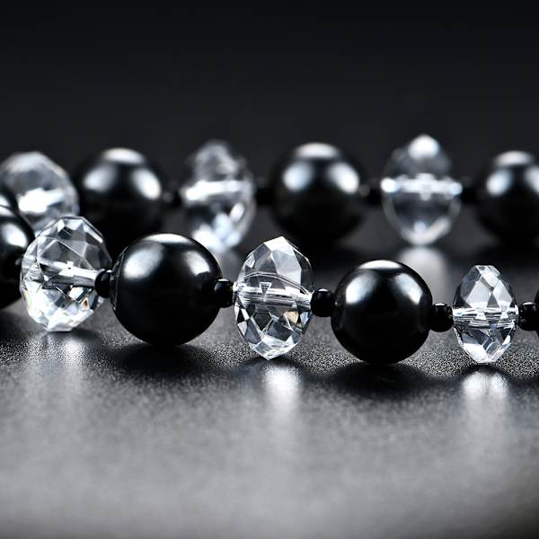1 stk Kvinder Mænd Magnetisk Terapi Hæmatit Rhinestone Beads Halskæde Smykker Gave