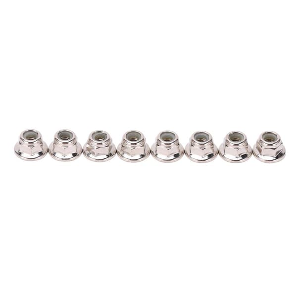 8st Metall M4 Hjul Låsmutter Fläns Nylon Låsmuttrar för Arrma Typhon 1/10 RC Biltillbehör Silver