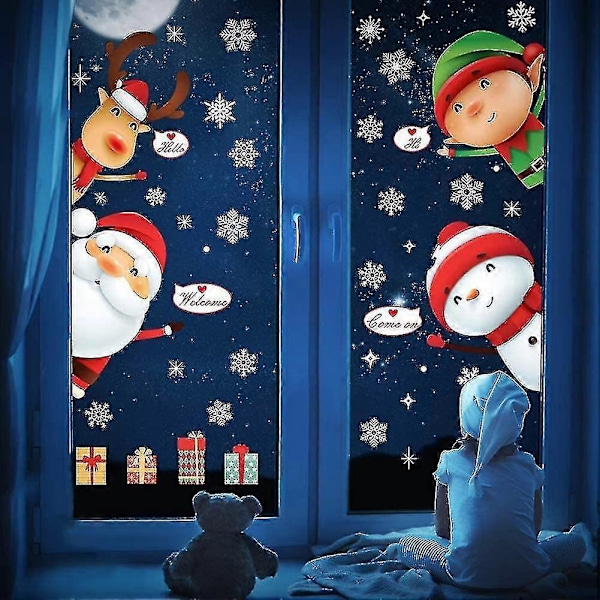Ark Jul Fönsterdekorationer För Glas, Jul Fönsterklistermärken