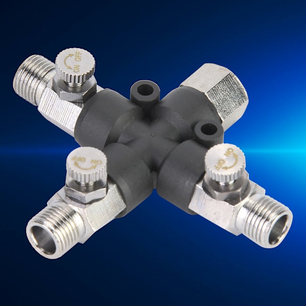1/8 trevägs justerbar metallluftslangsdelare Airbrush Fitting Anslutningstillbehör
