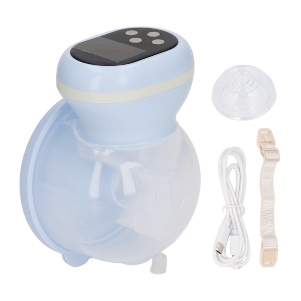 Bärbar bröstpump handsfree tyst automatisk intelligent osynlig engelsk version elektrisk bröstpump blå