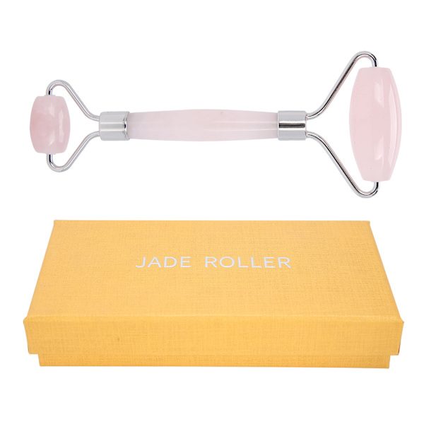 Face Roller Massager Dubbelhuvud Naturligt Roller Massageverktyg för Face Arm Back MidjaSilver