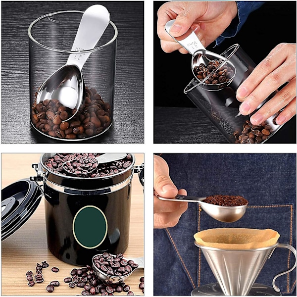Kaffeskopa i rostfritt stål - Mät kaffe, te, socker - 2-pack, 30 ml