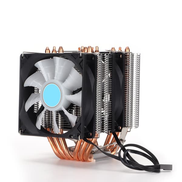 CPU-køler 6 rene kobbervarmerør Lydløs køleplade med RGB til universel stationær computer