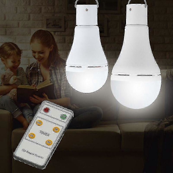 USB Oppladbar Lyspære Med Fjernkontroll, 7W LED Batteri Lyspærer, E27 Berøringsdimbar Lyspære Med Timerfunksjon, Utendørs Camping Nødlys