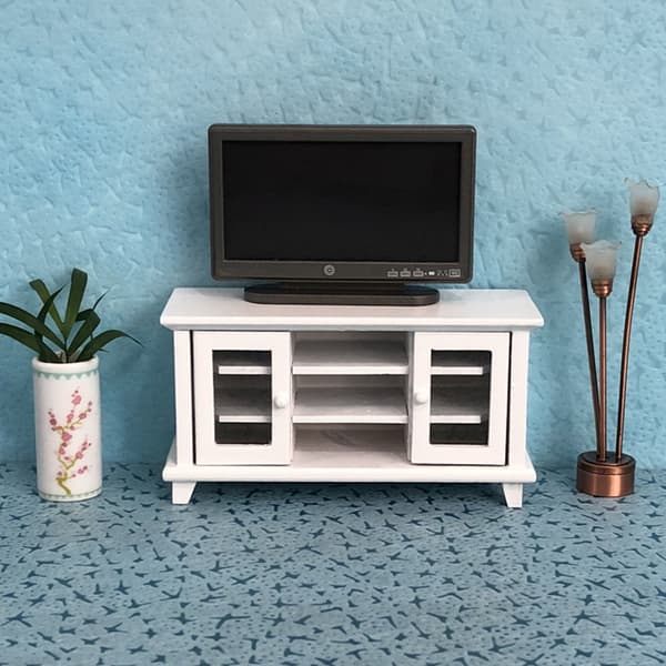 1:12 Modern Miniatyr LCD TV Dockhus Tillbehör Rum Möbler Leksak