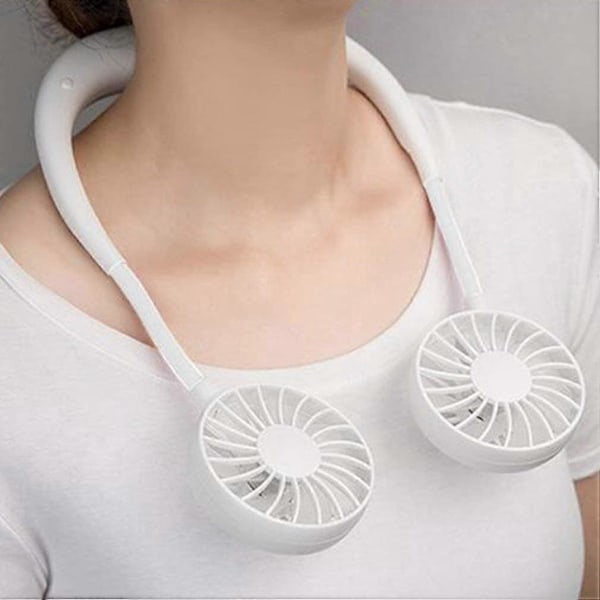 Handsfree Nackbandsfläkt Bärbar Lazy Laddning Liten Fläkt Mycket Lämplig För Promenader, Camping, Etc.