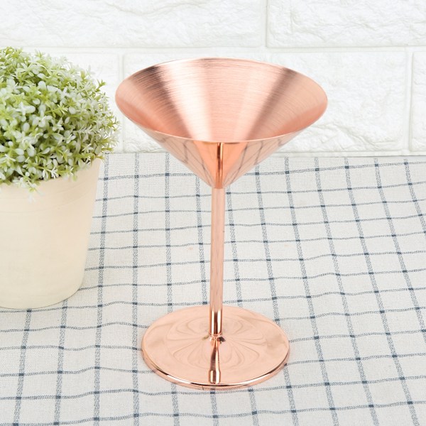 Bartilbehør 304 rustfritt stål Goblet Champagne Rødvinsglass Cocktailglass Cup Rose Gold