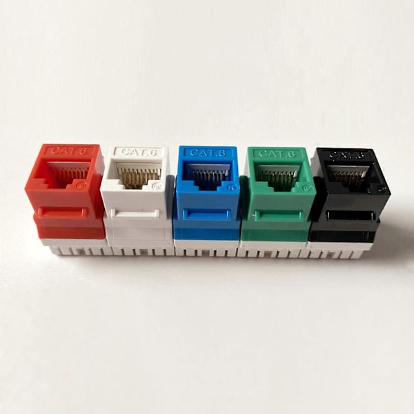 5 stk. Rj45 Cat6 Keystone Jack Innsetting, Punch Down Keystone Jack Adapter, Hvit