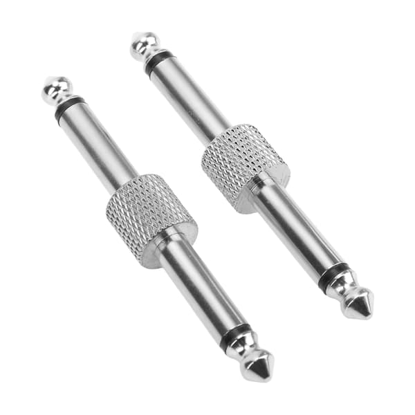 2 STK 6,35 mm Effektadapterkontakt Støyreduksjon Gitarpedalkobling Konverteringsplugg Sølv