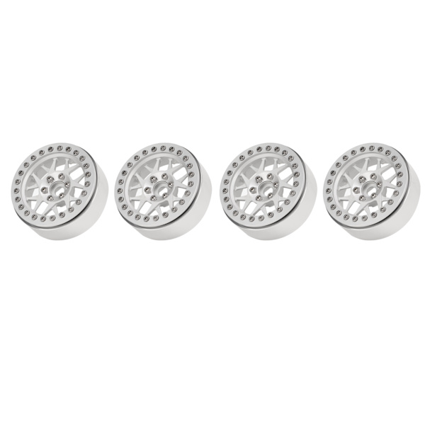 Aluminiumslegering RC Bilhjulnav 2,2 Tommer RC Beadlock Hjul Fælge til 1/10 Fjernbetjening Bil Sølv