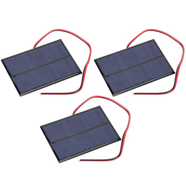 3 stk. epoksy solcellepanel lite strømmodulbrett + 30 cm rød og svart linje 5V 200mA