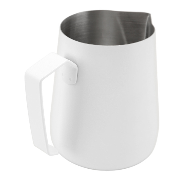 450 ml melkeskummerkanne i rustfritt stål 304, melkeskummerkanne for kaffebar, hjem, hvit