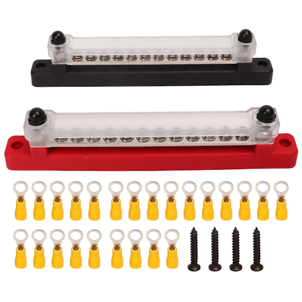 2 stk. 12 terminal samleskinne 48V 150A lav modstand god ledningsevne strømfordelingsblok