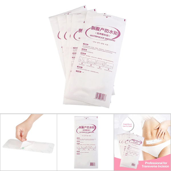 5 stk sårforbinding keisersnitt postpartum vanntett dusjplaster #1