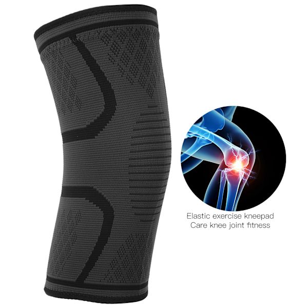 2ST Nylon Utomhussport Stickning Knäskydd sommar Anti-sladd Andas Elastiskt Knäskydd Träningsskydd(S)