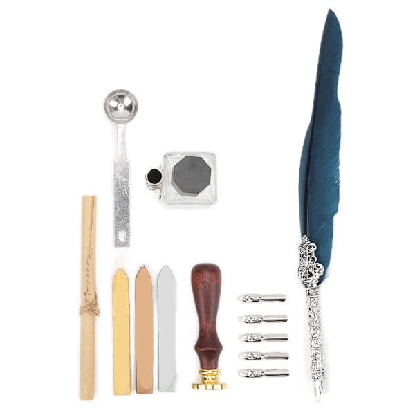 Fjerpennesæt Glat Skrivning Retro Design Udskæringsudseende Kalligrafi Pen Kit til Skrivning GaveSFDPS038033 Navy