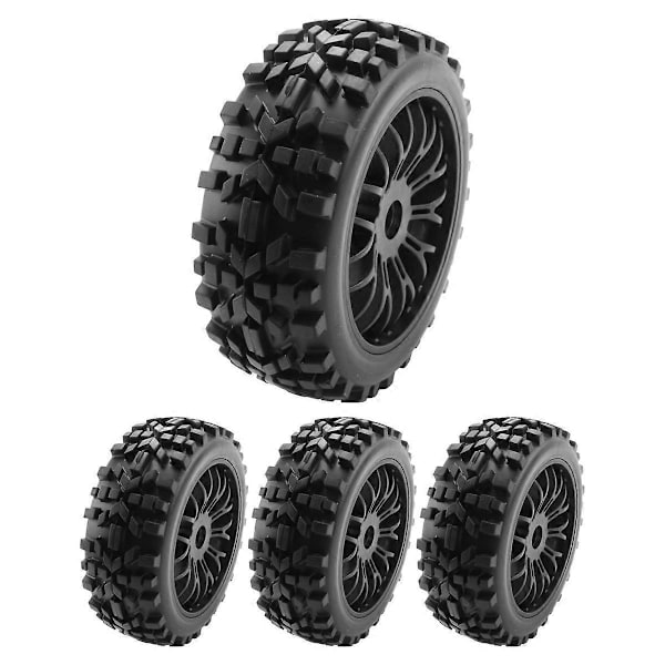 4 stk. RC Hjul og Dæk med Hex 17mm Fælge 1/8 Skala