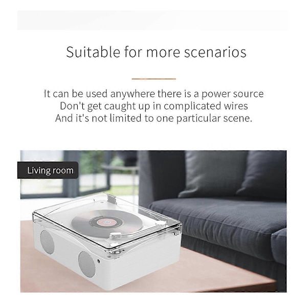 Retro CD-soitin Bluetooth 5.0 Ladattava Sisäänrakennettu Kaiutin A