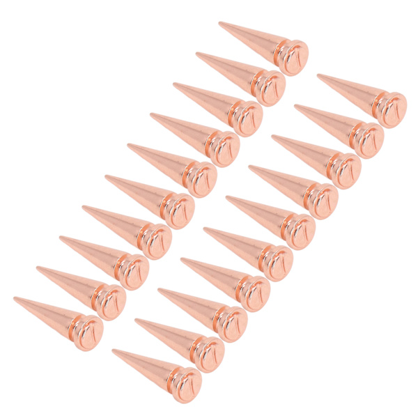 20 st spiknit med kon 10x29mm roséguldfärgad kläddekoration set kit för väska