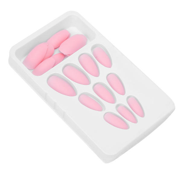 24 kpl Nail Art Tips Set Matt Pure Color Tekokynnet Tekokynnet Täyskantiset cover F124
