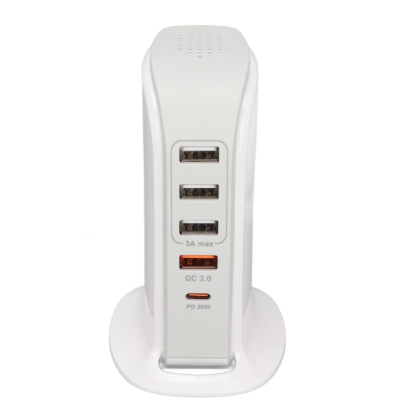 Telefonopladningsstativ Adapter USB Opladsningsstation Multi Port Opladsningstårn Stativ Hurtig Oplading til Mobiltelefon EU Stik
