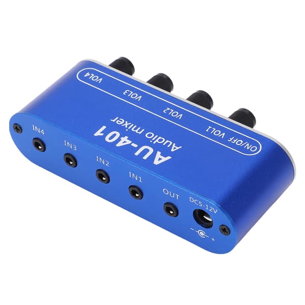 4 Input 1 Output Audio Mixer Stereo Mixing Board Hovedtelefonforstærker DC 5‑12V 3,5 mm Jack