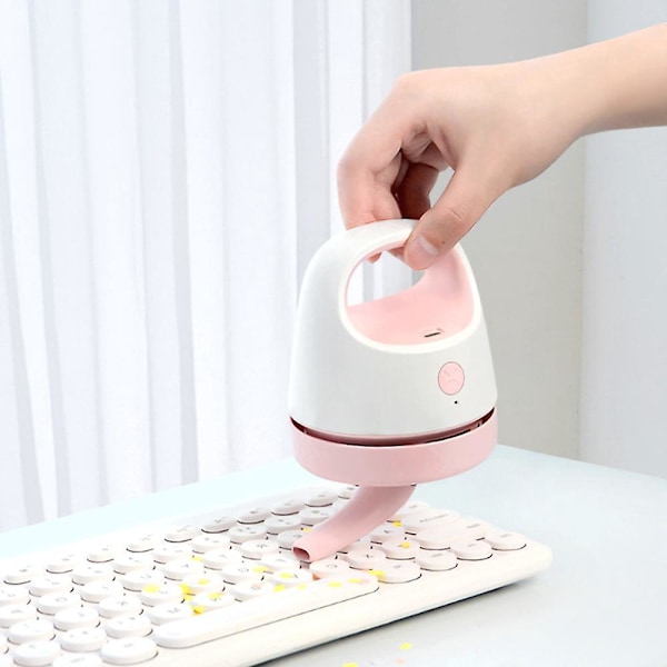 Mini USB -pöytäimuri suuttimella ja harjalla näppäimistöön, kotiin, kouluun, toimistoon pölyn poistoon
