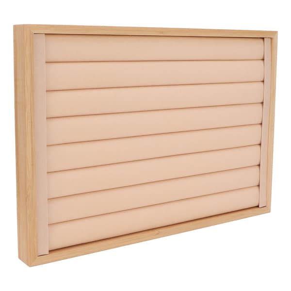 Ringbricka 7 Rader Stapelbar Skyddande Repsäker Foder Lådinsats Örhängen Förvaringsdisplay Beige