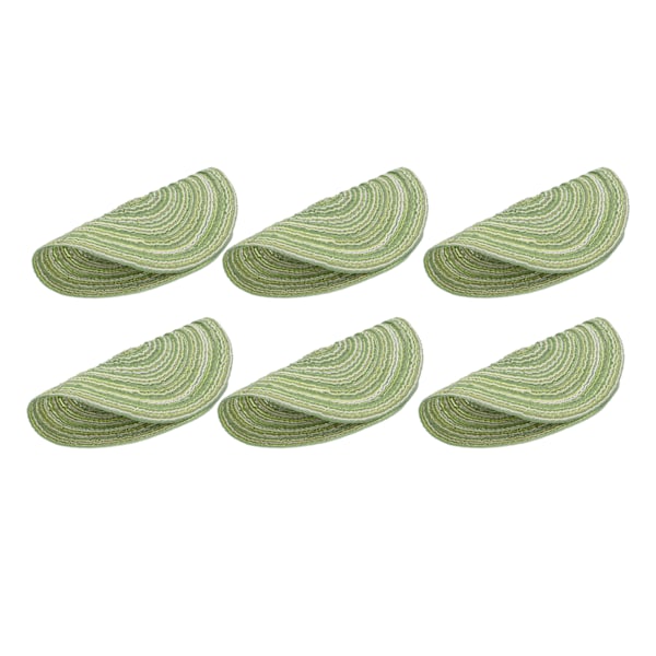 6 st runda placemats fläta värmeisolering halkfri stabil mycket hållbar bred applikation placemats för hemfestgrön