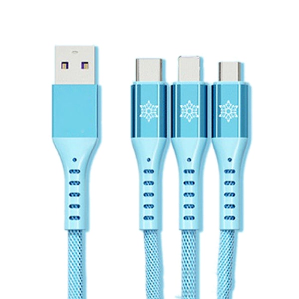 3 in 1 nopea latauskaapeli nailonpunos 66W tehokas yleissovitin IOS:lle, Androidille ja Type C:lle Frozen