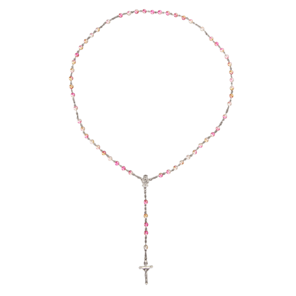 Crucifix Halsband 0,24in Pärlor Blandade Färger Elegant Snygg Katolsk Kors Halsband för kvinnor Tjejdekoration